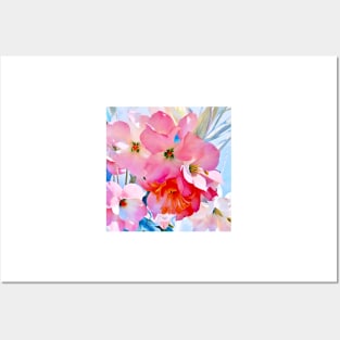 Blossoms in Pink and Blue Posters and Art